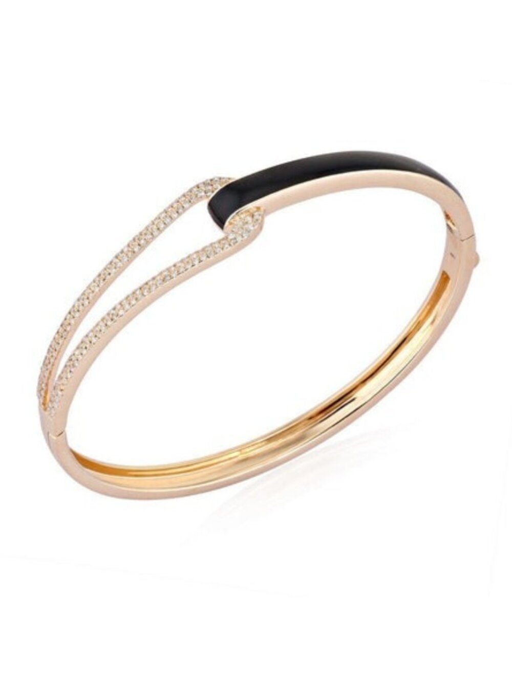 Morning Clip 14K (or 18k upon request) Yellow Gold Diamond Bangle Bracelet